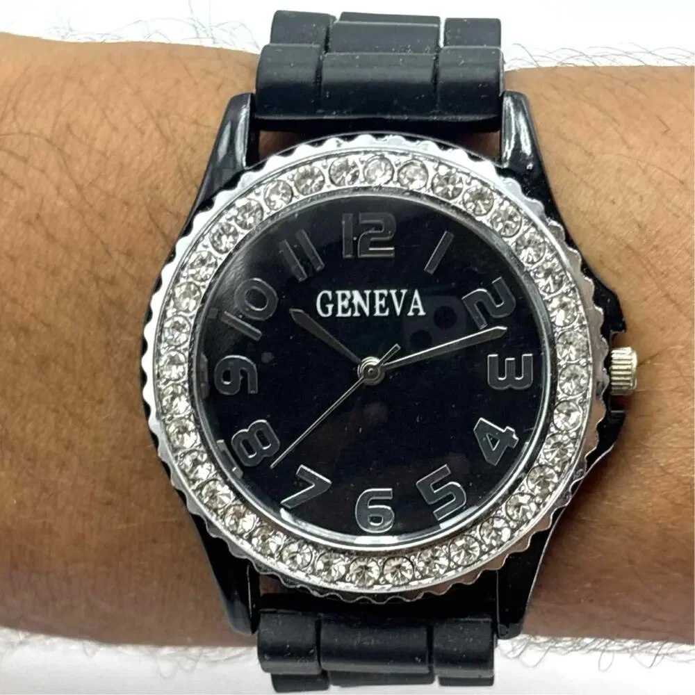 Silver & Black Men's Watch